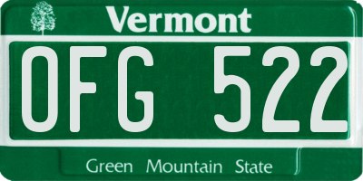 VT license plate OFG522