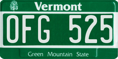 VT license plate OFG525