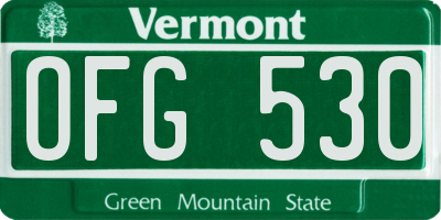 VT license plate OFG530