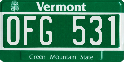 VT license plate OFG531