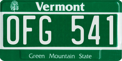 VT license plate OFG541