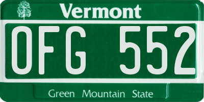 VT license plate OFG552