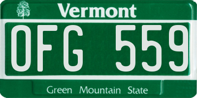 VT license plate OFG559