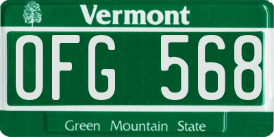 VT license plate OFG568