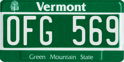 VT license plate OFG569