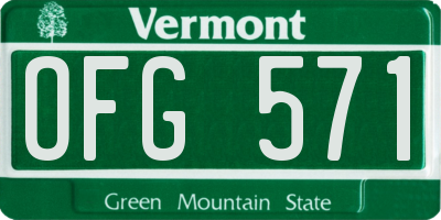 VT license plate OFG571
