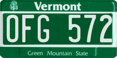 VT license plate OFG572