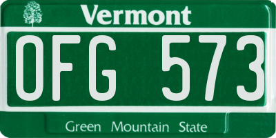 VT license plate OFG573
