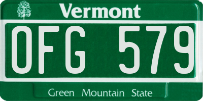 VT license plate OFG579