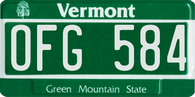 VT license plate OFG584