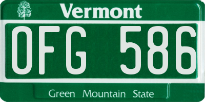 VT license plate OFG586