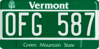VT license plate OFG587