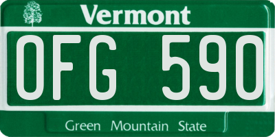 VT license plate OFG590