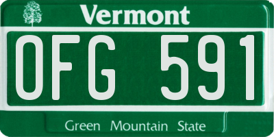 VT license plate OFG591