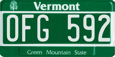 VT license plate OFG592