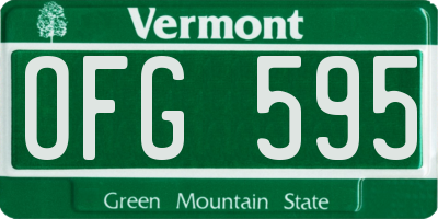 VT license plate OFG595