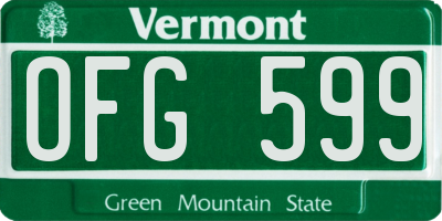 VT license plate OFG599