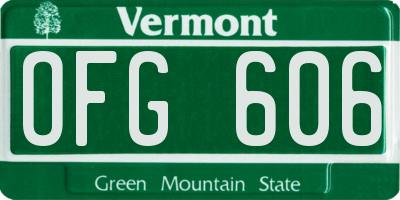 VT license plate OFG606