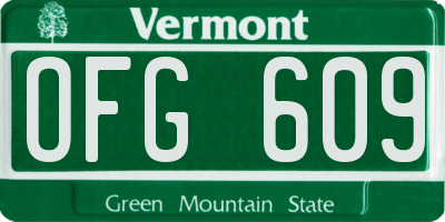 VT license plate OFG609