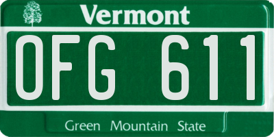 VT license plate OFG611