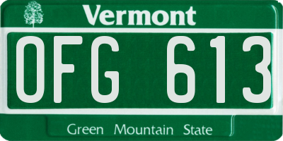 VT license plate OFG613