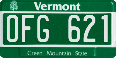 VT license plate OFG621