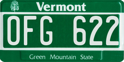 VT license plate OFG622