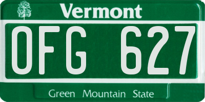 VT license plate OFG627