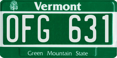 VT license plate OFG631