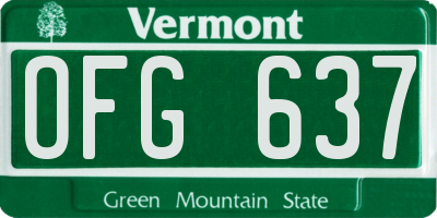 VT license plate OFG637