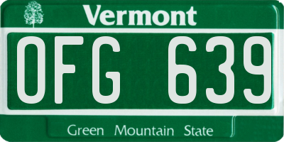 VT license plate OFG639