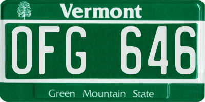 VT license plate OFG646