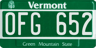 VT license plate OFG652