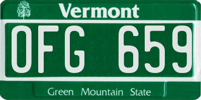 VT license plate OFG659