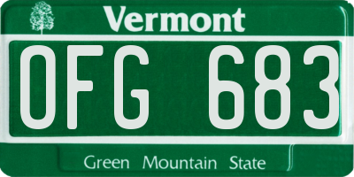 VT license plate OFG683