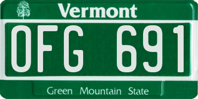 VT license plate OFG691