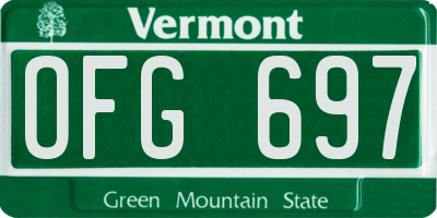 VT license plate OFG697