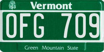 VT license plate OFG709