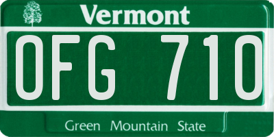 VT license plate OFG710
