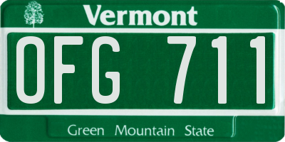 VT license plate OFG711