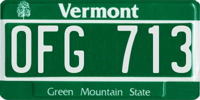 VT license plate OFG713