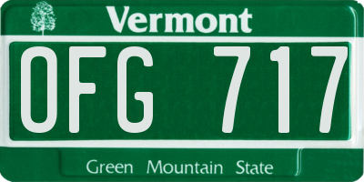 VT license plate OFG717