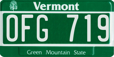 VT license plate OFG719