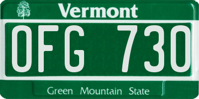 VT license plate OFG730