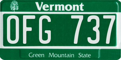 VT license plate OFG737