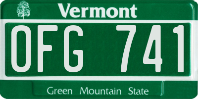 VT license plate OFG741