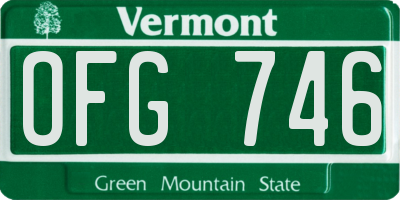 VT license plate OFG746