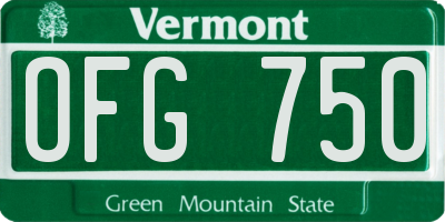 VT license plate OFG750
