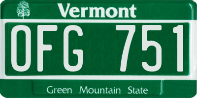 VT license plate OFG751