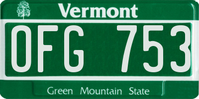VT license plate OFG753